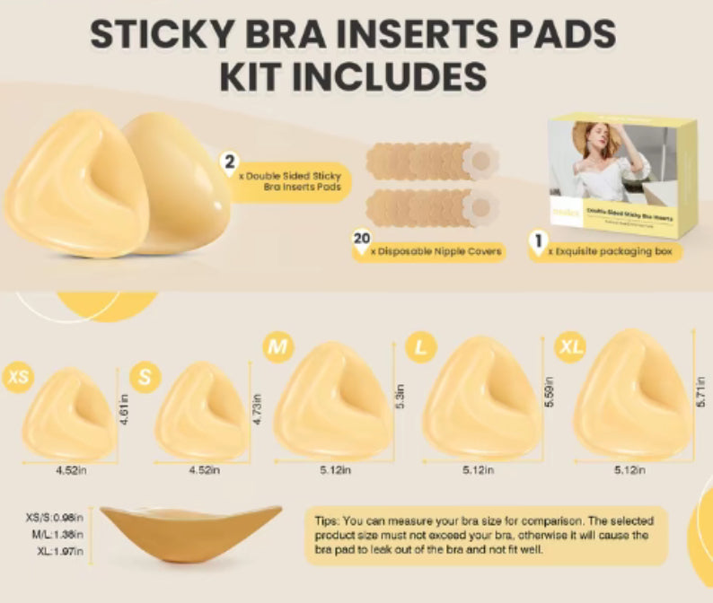 Nsolexus Sticky Inserts - Instant Lift & Boost, Washable & Reusable, Outfit Enhancer